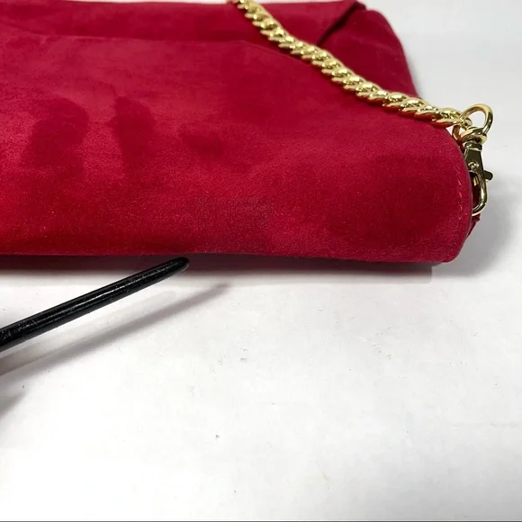 ANN TAYLOR Bella red Suede leather clutch bag - Picture 6 of 14